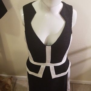 Esley black and white dress NWT